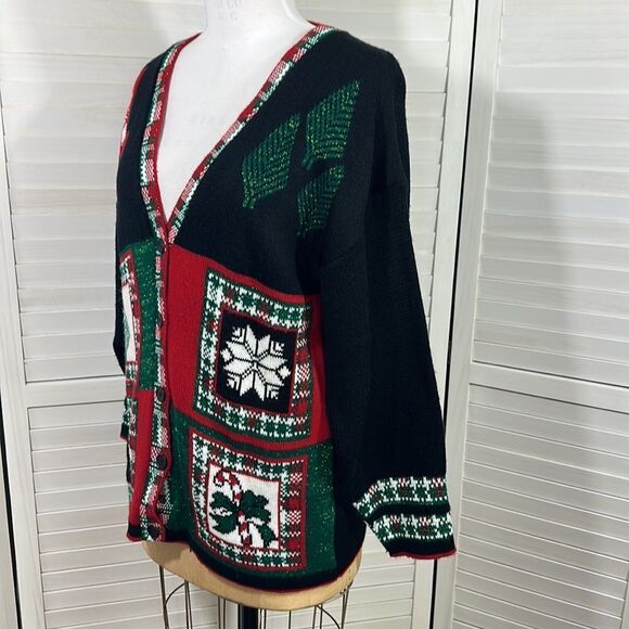 Christmas Sweater Cardigan Large Oversized Holiday Long - Picture 6 of 15